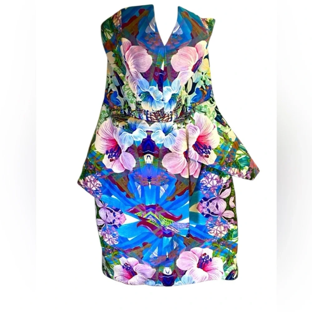 Anthropologie‎ Finders Keeper Vivace Floral peplum Strapless Dress. Cocktail 2